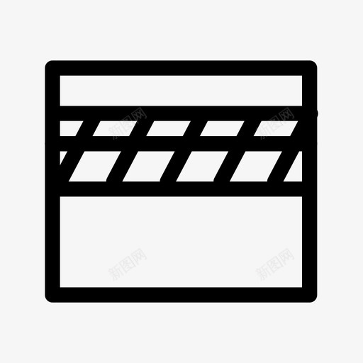 拍板拍摄形状图标svg_新图网 https://ixintu.com 娱乐 形状 拍摄 拍板 插图 电影 线图标 视频 设计 闭合的隔板 隔板闭合