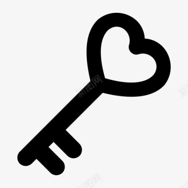 心钥匙情人节爱图标图标