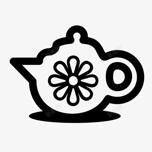 花茶主题茶茶具图标svg_新图网 https://ixintu.com 下午茶 主题茶 花茶 茶logo 茶会 茶具 茶点 高茶