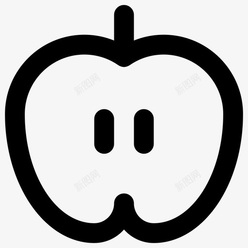 苹果营养自然图标svg_新图网 https://ixintu.com 亚当和夏娃 半苹果 吃过的苹果 水果 禁果 自然 苹果 营养 零食 食物