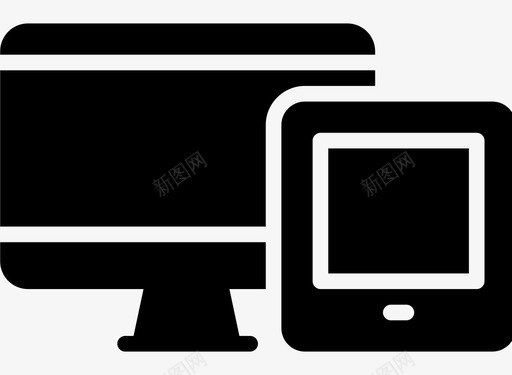 显示器和平板电脑屏幕形状图标svg_新图网 https://ixintu.com ui 交互式 实心图标 屏幕 形状 技术 显示器和平板电脑 桌面应用程序实心 软件