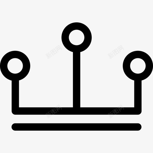 连接线和圆圈轮廓标志皇冠图标svg_新图网 https://ixintu.com 标志 皇冠 连接线和圆圈轮廓
