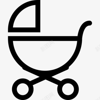 婴儿推车侧视图轮廓运输婴儿包1图标图标