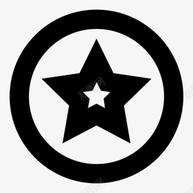 星星标志圆形图标图标