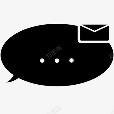消息语音气泡电子邮件消息图标图标
