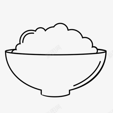 米饭小吃饭碗图标图标