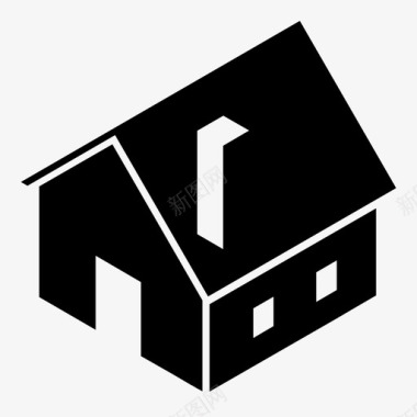 住宅住房屋顶图标图标