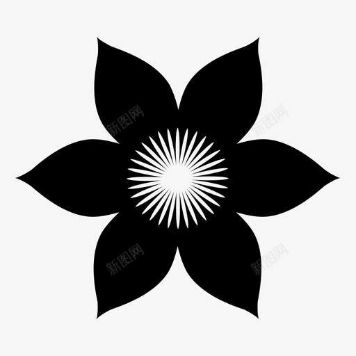 花植物区系花卉植物图标svg_新图网 https://ixintu.com 天然 植物区系 自然 花 花卉植物 铁线莲属