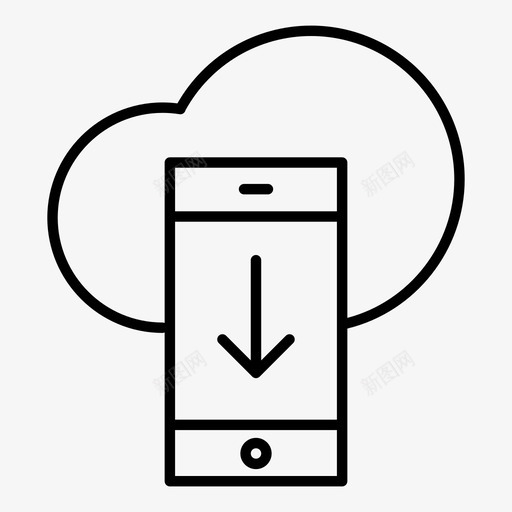 云智能手机智能手机应用程序图标svg_新图网 https://ixintu.com icloud iphone应用程序 云下载 手持设备 手机 智能手机 智能手机应用程序 电子产品 移动同步