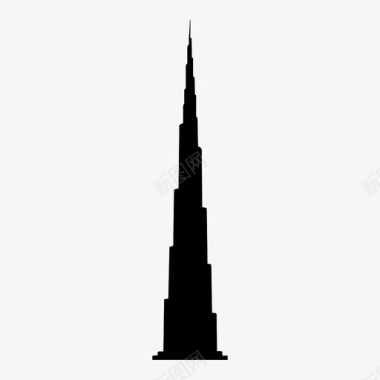 哈利法塔高楼大厦图标图标