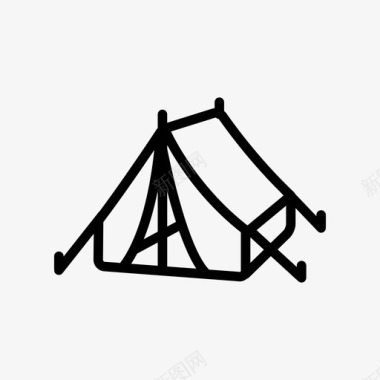 帐篷睡眠露营帐篷图标图标