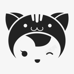 卡瓦伊猫女表情符号表情图标高清图片