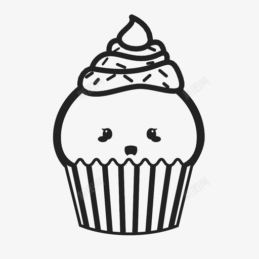 蛋糕食物川菜图标svg_新图网 https://ixintu.com 川菜 微笑 情感 松饼 点心 甜点 糕点 美味 蛋糕 表情 食物