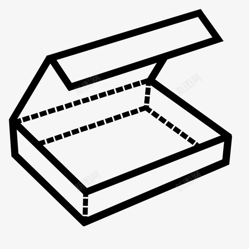 纸箱纸板翻盖图标svg_新图网 https://ixintu.com 储存 接头 纸板 纸箱 翻盖