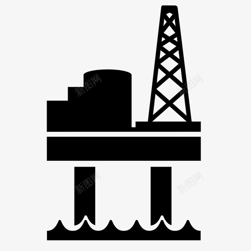 石油平台能源天然气图标svg_新图网 https://ixintu.com 天然气 海上天然气石油 海洋 石油平台 石油泄漏 石油钻井平台 能源