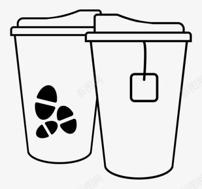 饮料茶杯茶和咖啡图标图标