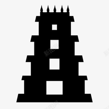 寺庙建筑城堡图标图标