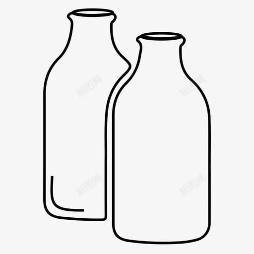 瓶子玻璃杯牛奶图标svg_新图网 https://ixintu.com 牛奶 玻璃杯 瓶子