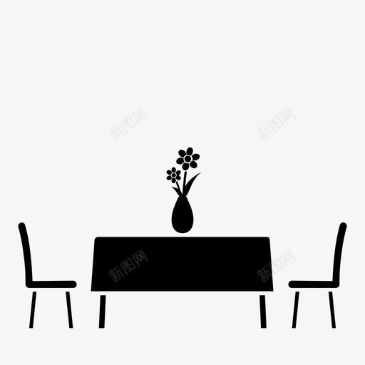 餐厅座位房子图标svg_新图网 https://ixintu.com 家 家具 座位 房子 桌子 椅子 餐厅 鲜花