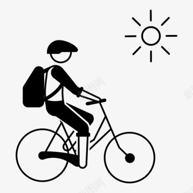 骑自行车享受锻炼图标图标