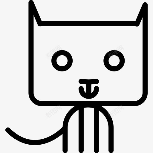 猫卡通坐轮廓动物可爱的图标svg_新图网 https://ixintu.com 动物 可爱的图标 猫卡通坐轮廓