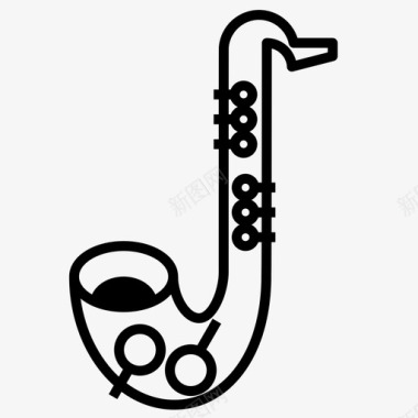 萨克斯管乐队铜管图标图标