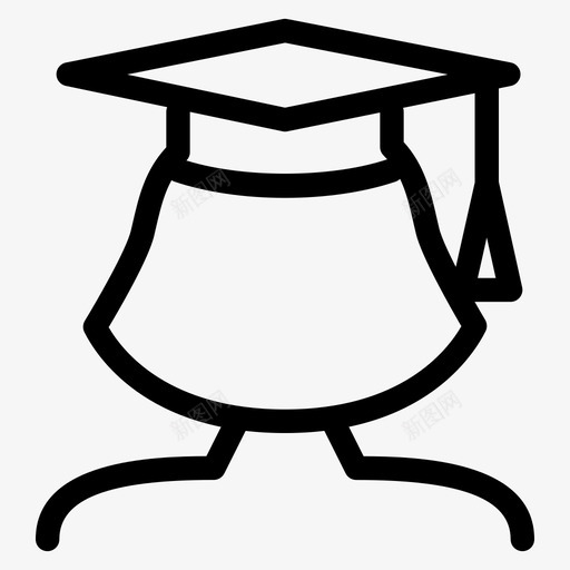毕业生插图线图标svg_新图网 https://ixintu.com 人 女学生 学生 形状 成功 插图 标志 毕业生 灰泥板 线图标