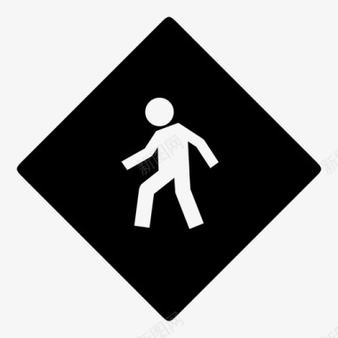 行人警告标志步行标志图标图标