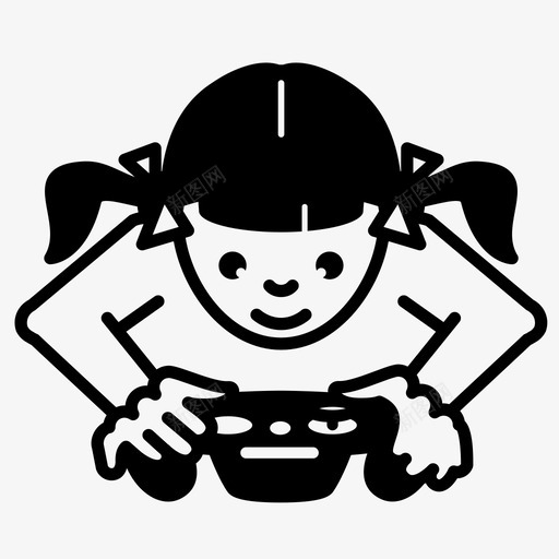 游戏玩家电子游戏游戏图标svg_新图网 https://ixintu.com 乐趣 女性科技 快乐 游戏 游戏女孩 游戏机 游戏玩家 玩家 电子游戏