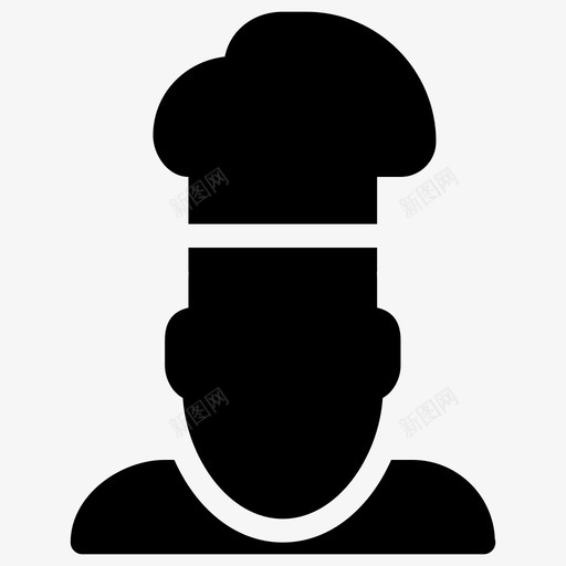 厨师招牌形状图标svg_新图网 https://ixintu.com 人 人-实心 厨师 形状 招牌 插图 男 酒店 餐厅