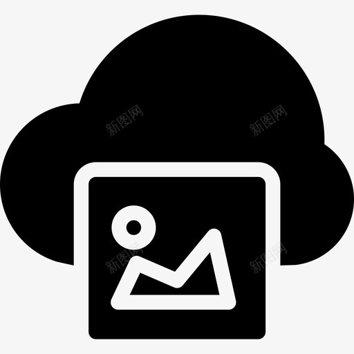 云安全服务图标svg_新图网 https://ixintu.com 云-固体 云图片 传输 共享 存储 安全 实心图标 形状 技术 服务 系统