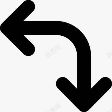 箭头导航向左或向下图标图标