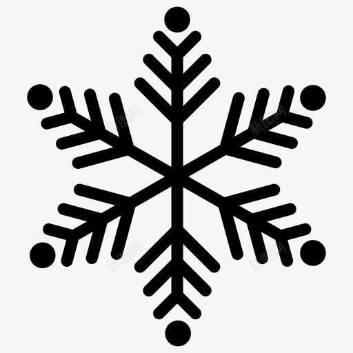 雪花派对季节图标svg_新图网 https://ixintu.com 冬季 圣诞节 圣诞装饰 季节 派对 球体 雪花