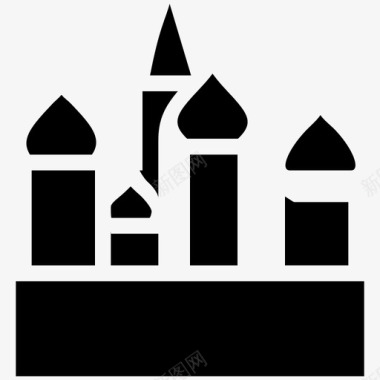 圣巴西尔斯大教堂建筑和地标建筑-实心图标图标