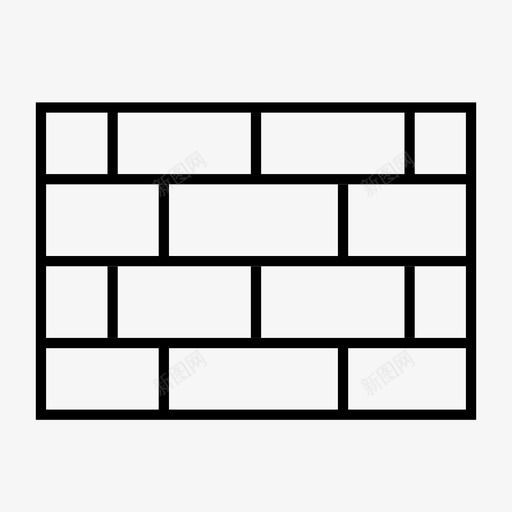 砖墙砌块建筑图标svg_新图网 https://ixintu.com 建筑 石材 砌块 砖墙