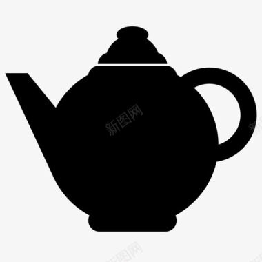 茶壶煮沸器容器图标图标