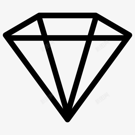 钻石石头形状图标svg_新图网 https://ixintu.com 商业 商业和金融 富人 形状 珠宝 石头 线图标 货币 金融 钱 钻石