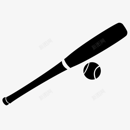棒球田径棒球棒图标svg_新图网 https://ixintu.com 击球手 发球 垒球 棒球 棒球棒 田径 软球 运动