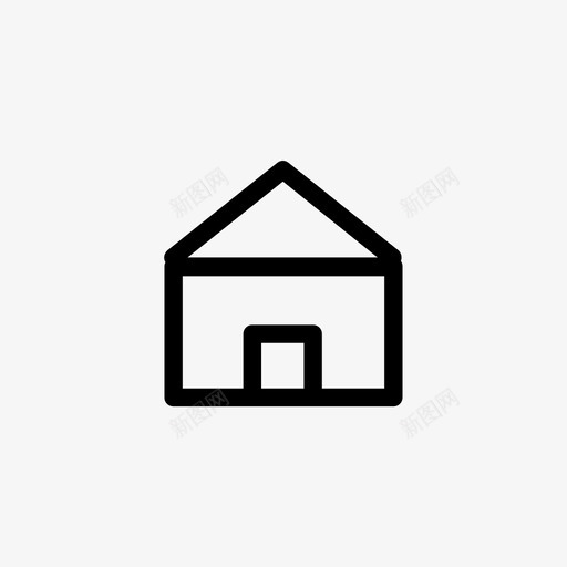 房子简单不动产图标svg_新图网 https://ixintu.com 3.23 不动产 住所 家 小屋 居住空间 房子 笔划 简单
