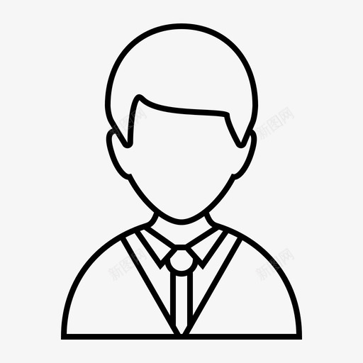 男用户头像领带图标svg_新图网 https://ixintu.com 侧面头像 头 用户头像 男 短发 肩膀 领带