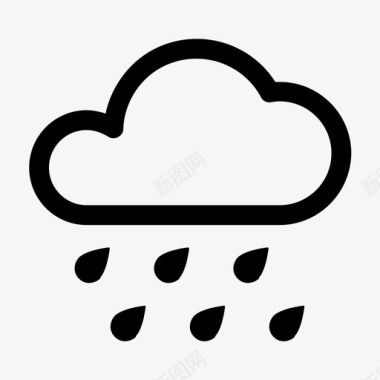 大雨下雨下雨天气图标图标