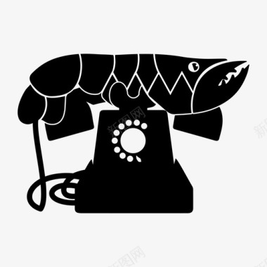 龙虾电话超现实主义艺术超现实主义图标图标