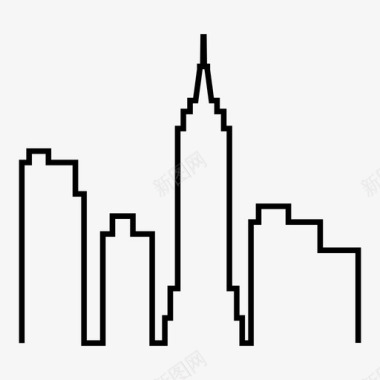 城市城镇摩天大楼图标图标