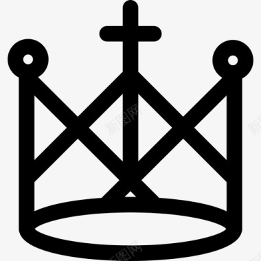 有十字架的皇冠形状皇冠图标图标