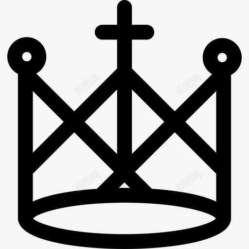 有十字架的皇冠形状皇冠图标svg_新图网 https://ixintu.com 形状 有十字架的皇冠 皇冠