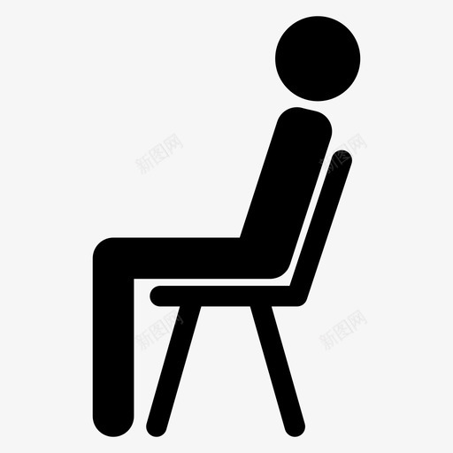 坐着等着休息图标svg_新图网 https://ixintu.com 休息 伙计 坐着 椅子 等着 等等