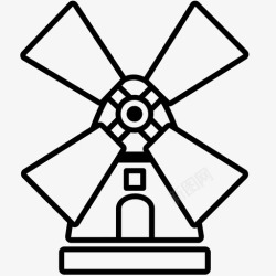 米勒风车建筑荷兰图标高清图片