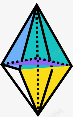 五角双锥三维形状图标图标