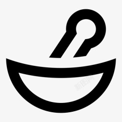 粉末icon研钵和杵药丸磅图标高清图片
