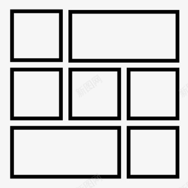 7平铺笔划面板正方形图标图标